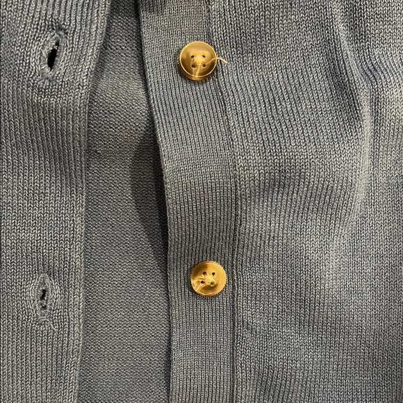 Women's Blue Cardigan Sweater - Picture 3 of 3